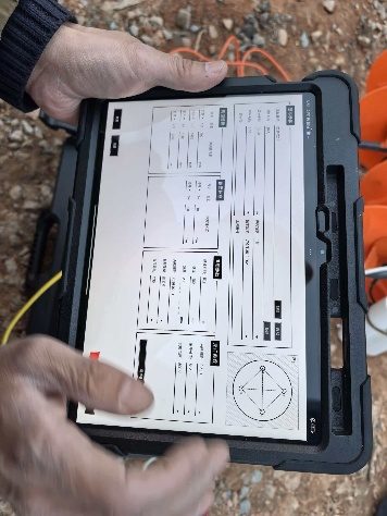 Data review on tablet on site